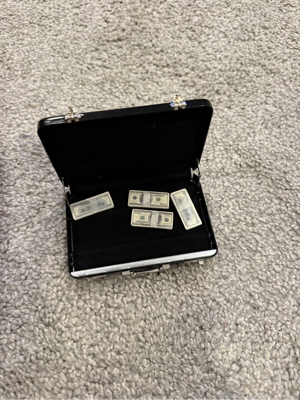 Labubu Black Brief Case w/ 4 money stack bundle